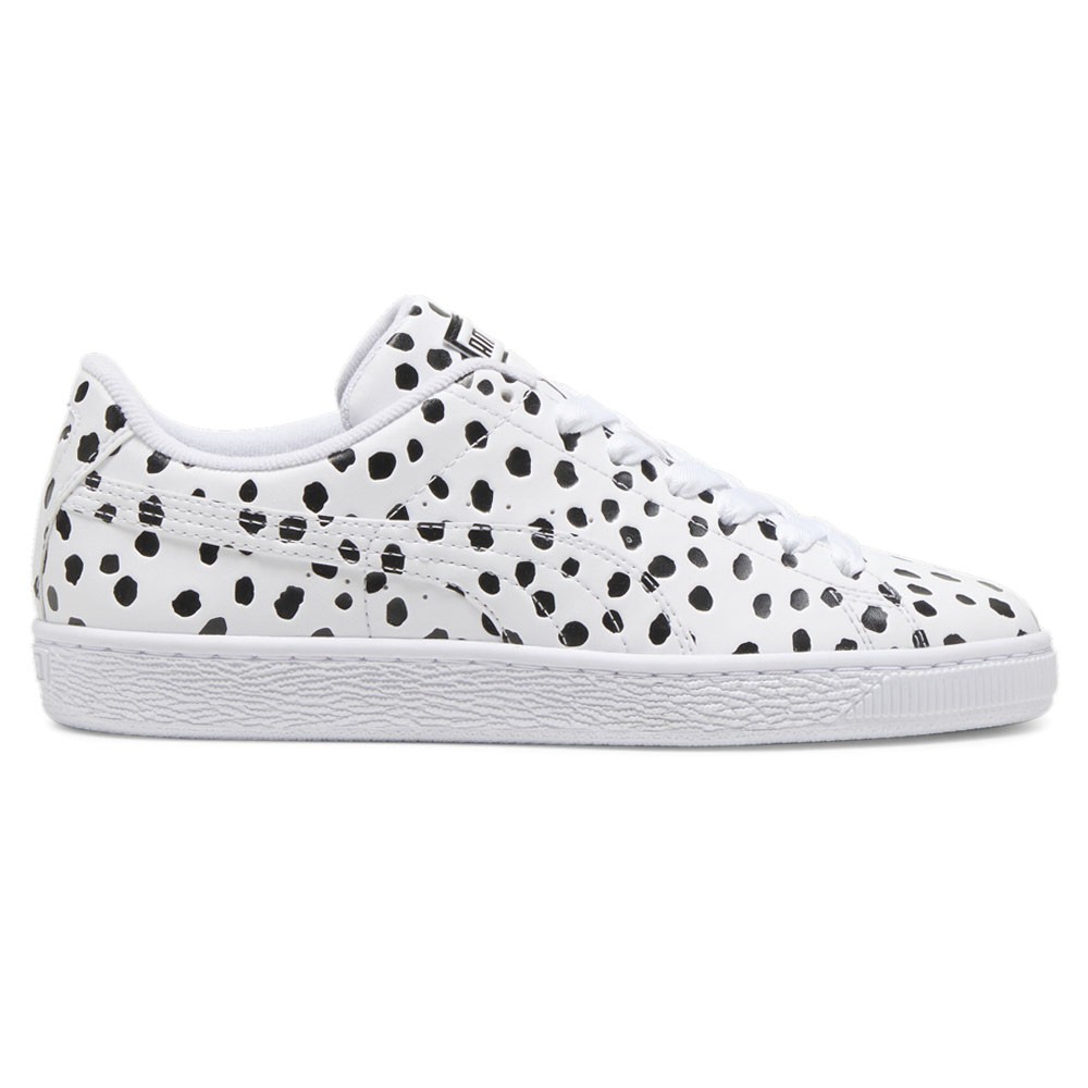 PUMA Basket Dalmatian Polka Dot Lace Up  Womens Black, White Sneakers Casual Sho