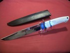 Mike Sanders Hand Made Custom Sub Hilt Fighter Knife w/ Sheath, NOS — photo 1
