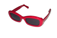 GCDS GD0027 Unisex Garnet Red Oval Black Lens Sunglasses 53-21-145