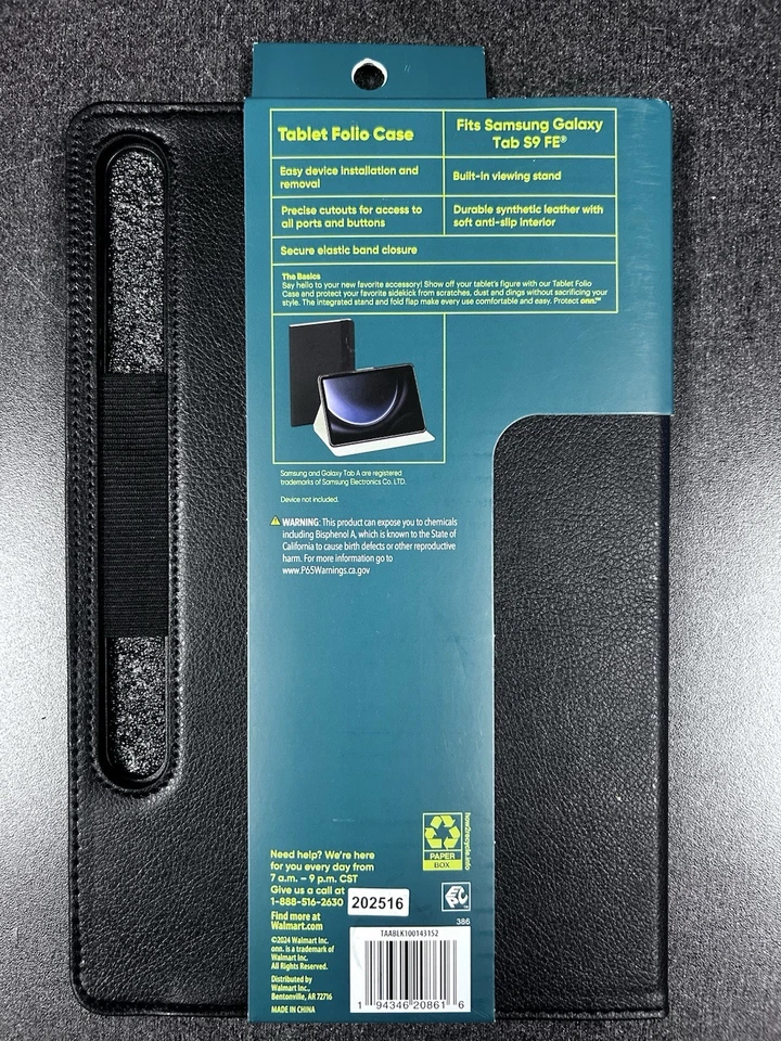Защитный чехол-книжка Onn для планшета подходит для Samsung Galaxy Tab S9 FE - Изображение 3 из 3