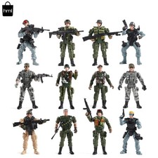 High-Quality Military Action Figures Set - 12 Posable Toy Soldiers with Weapons