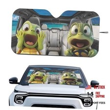 1 Pack Car Front Windshield Sun Shade Sun Blocker Visor Funny Sea Turtle