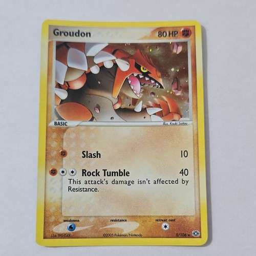 Groudon Holo Rare 5/106 Pokemon TCG EX Emerald Card 2005