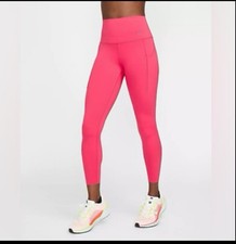 Nike Women's S Universa Medium-Support High-Waisted 7/8 Leggings W/ Pockets Pink