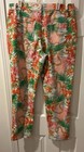 DG2 Diane Gilman Tigerlily Flower Jeans 10 P Stretch Pants Orange Floral Chains — photo 6