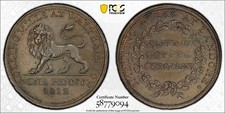 GREAT BRITAIN 1 Penny 1812, BRITISH COPPER COMPANY, PCGS AU58 Withers-560.. B3