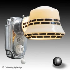 SINGLE Streamline Art Deco glass Shade Sconce Light Fixture c.1935  RESTORED