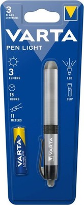 VARTA PEN LIGHT  3 Lumens  Alu Pen Light  Pupillenleuchte Stiftleuchte mit Clip