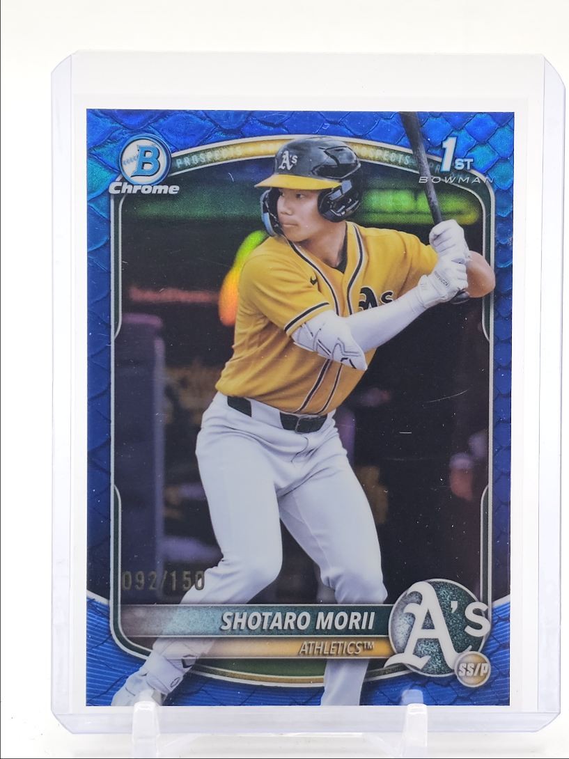 SHOTARO MORII 2025 BOWMAN CHROME 1ST BLUE REPTILIAN ATHLETICS /150 Q2754