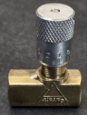 ALKON F1 Free Flow Valve 3/8'' Brass Needle Valve   Tested w/ Air   Pneumatic