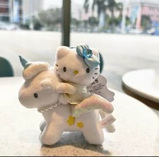 Sanrio Hello Kitty Viral White Unicorn Plush Keychain Beads Pearls y2k Kawaii