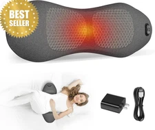 Electric Lumbar Back Massager Pillow Heat Vibration Traction USB Office Home