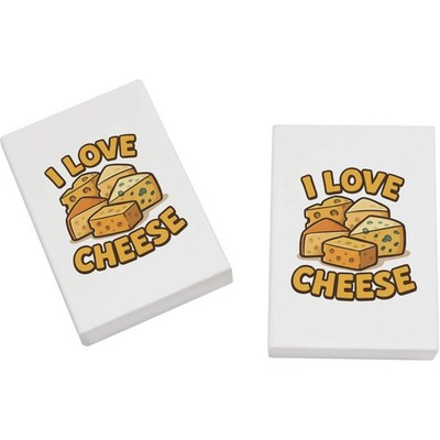 2 Radiergummis/Gummis ''I Love Cheese'' 45 mm (ER00049795)