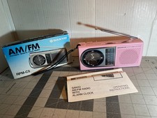 New Open Box Rare Pink Sanyo RPM-C5 AM/FM Radio Alarm Clock Tested Working -VG