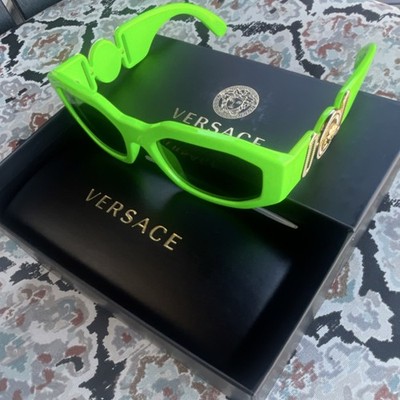 Versace VE4361 Designer Square Sunglasses Green Fluo Frame  display picture 3