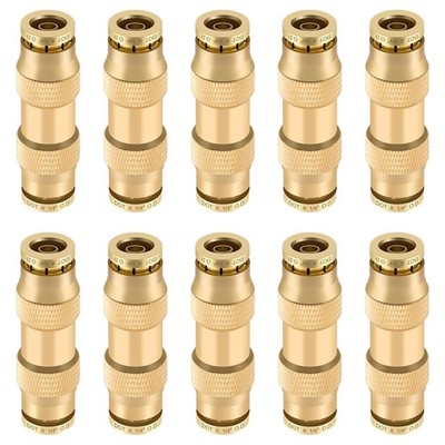 1/4'' Quick Push to Connect Fittings Brass Union Straight Joint DOT Approved 1/4