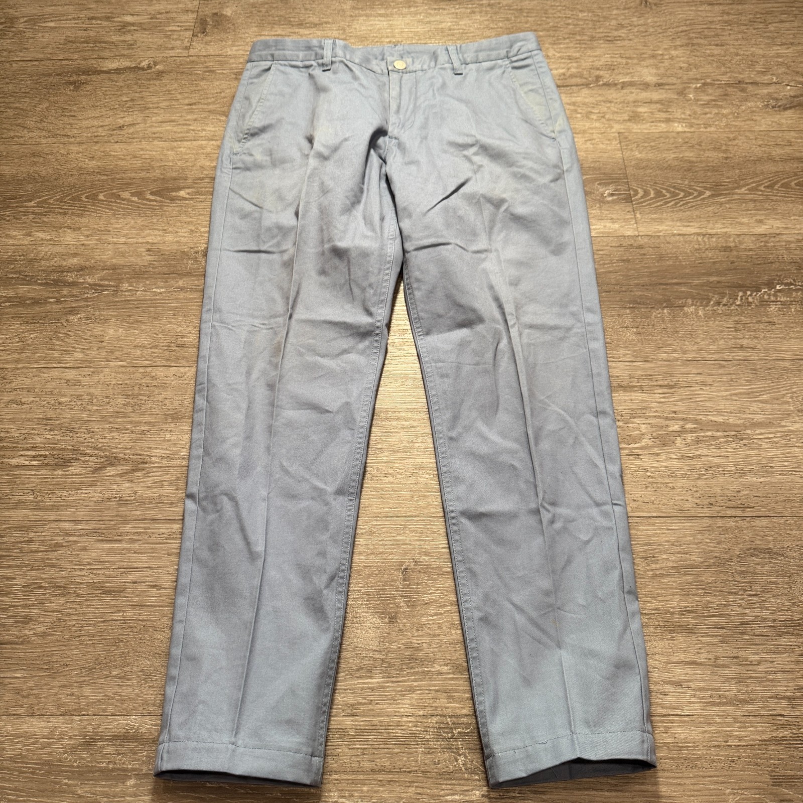 Bonobos Pants Mens 32 Blue Slim Chino Casual Straight Leg 32x28 Casual Cotton