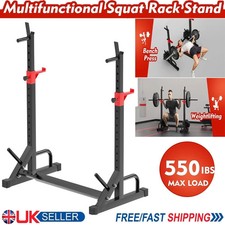 Adjustable Barbell Squat Rack Stand Weight Lifting Bench Press Home Gym Workout