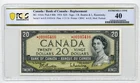 1954 $20 Bank of Canada, BC-41bA, *REPLACEMENT - Extremely Fine, PCGS EF40