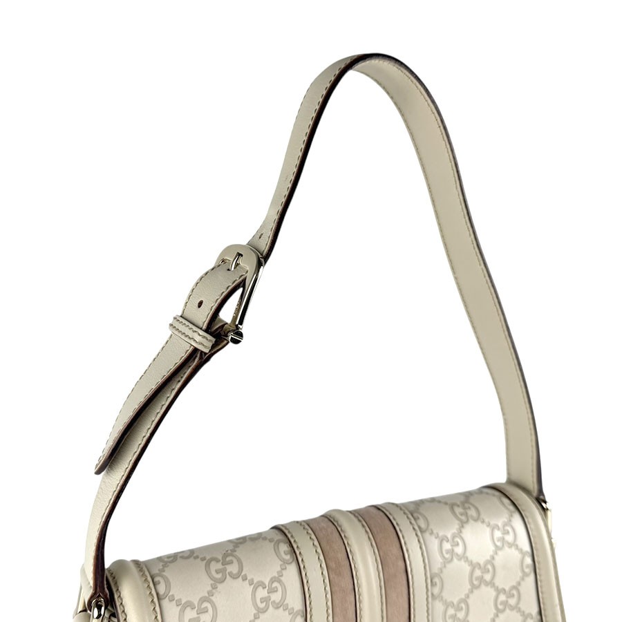 Auth GUCCI Guccissima Shoulder Bag Off White/Pink Beige Leather - z8536 thumbnail 10