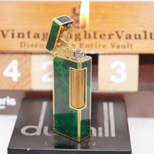 Dunhill Rollagas Lighter_Green Shell _Ultrasonically Cleaned_Working