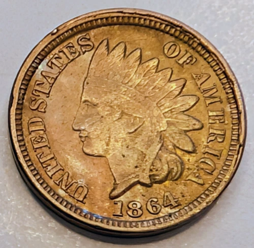 1864 Copper Nickel Indian Small Cent - Extra Fine Details