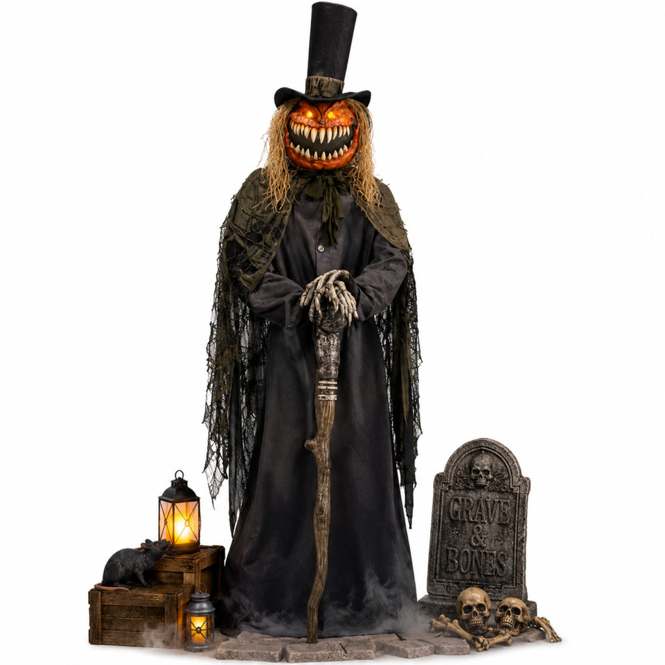 7 FT Grave & Bones Animated LED Guardian of the Gourds | eBay