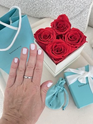 Tiffany & Co. Together Milgrain Band Ring Platinum 3mm Size 7.5