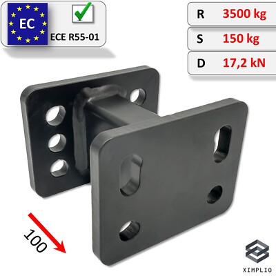 Abschlepp- und Adapterplatte +100mm Kugelschlepp 90/83x56 für RAM 1500 I