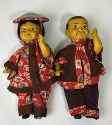 Vintage Asian Doll Couple Man & Wife Dolls AS-IS Condition Issues 10   