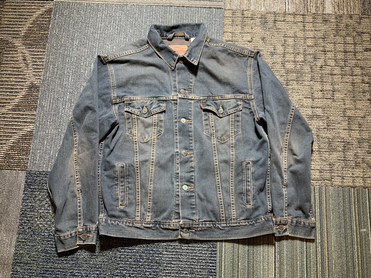 Mens Levi Strauss & Co Size Large Blue Denim Jacket 70507 Standard 