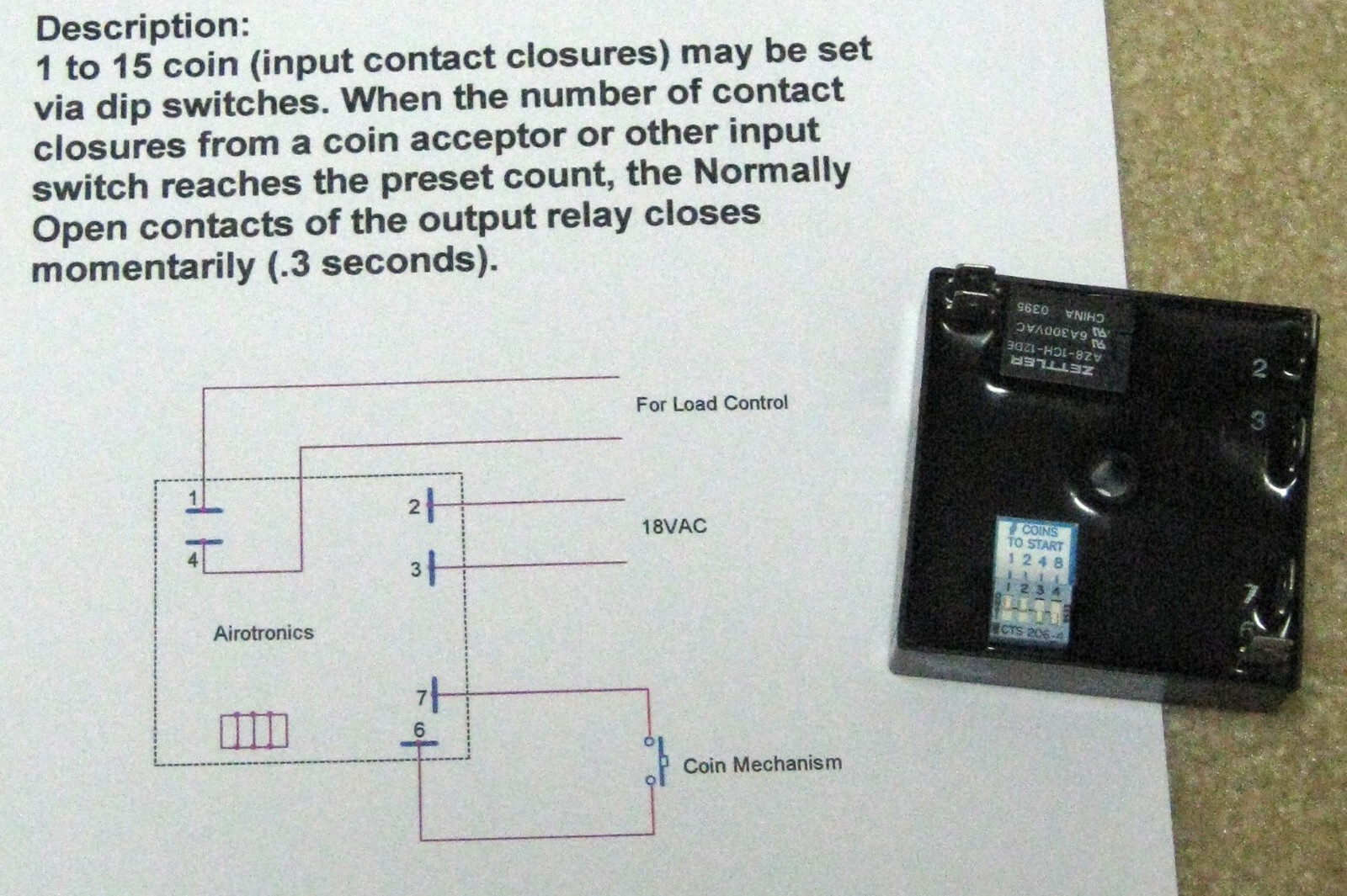 Coin Relay Coin Counting Relay - Airotronics CCT8 | eBay