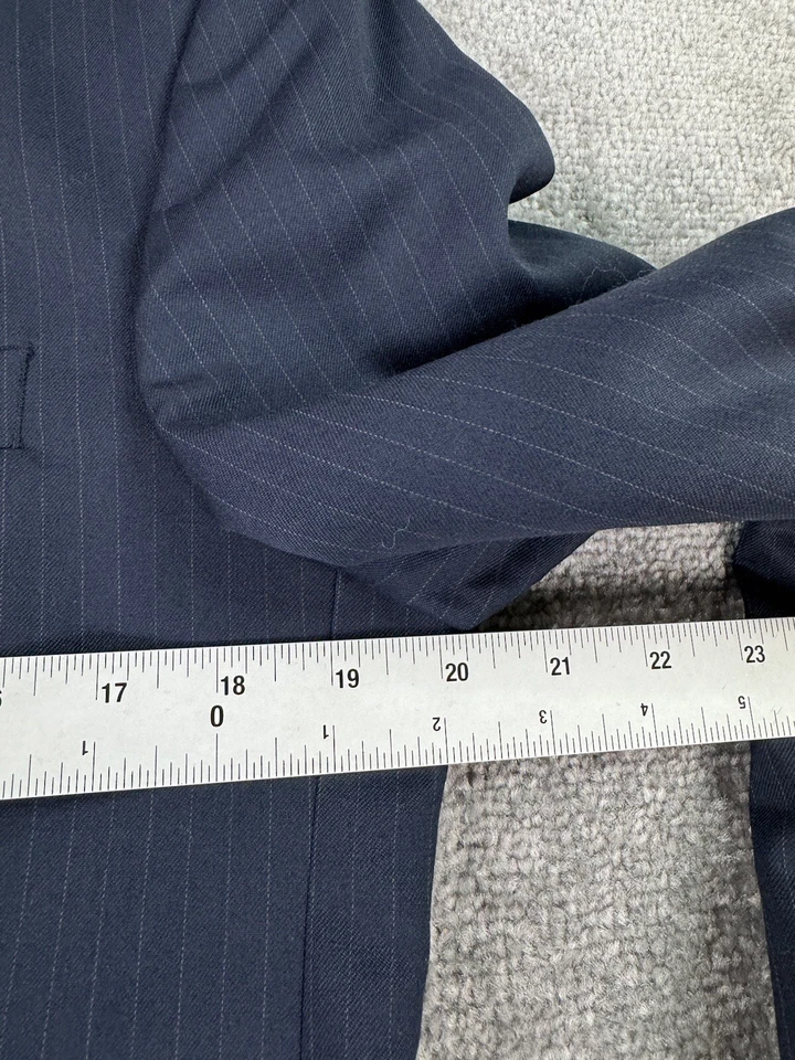 Traje Chaqueta Banana Republic 38 S Azul Marino Lana Sutil Rayas Lana Diseñador Lujo Foto 4 de 4