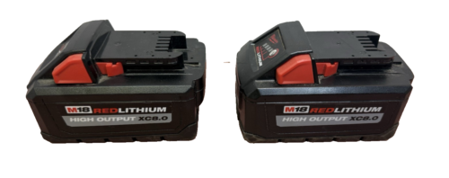 LOT OF 2 MILWAUKEE M18 XC8.0 48-11-1880 BATTERY NOT WORKING B30-8