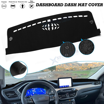 Black Pre-cut Dashboard Pad Cover Anti-Slip Dash Mat For Ford Escape 2020-26