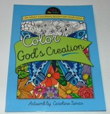 Color the Bible GOD'S CREATIONS Christian Adult Coloring Book w/ Scripture Verse