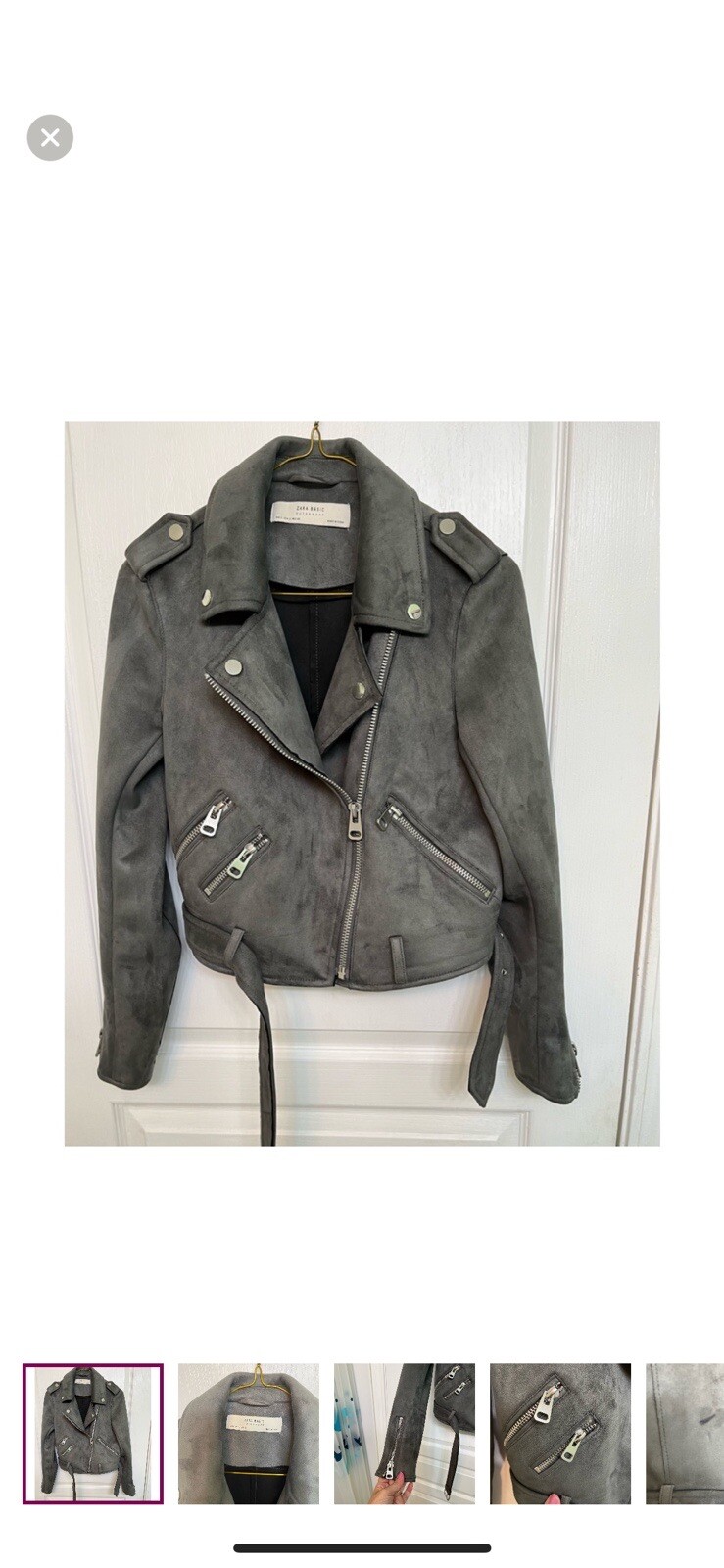 Zara Basic Outerwear Ladies  Medium Grey Faux Sue… - image 1