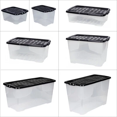 XL Aufbewahrungsbox Box Kunststoffbox Wäschebox Lagerbox Regalbox Deckel - Bild 1 von 4