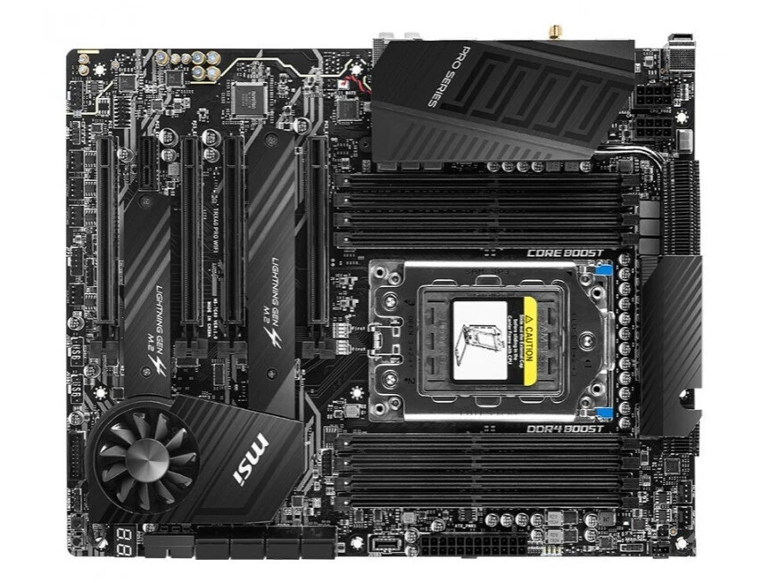 MSI TRX40 PRO WIFI AMD sTRX4 2×M.2 3-Way CrossFireX SLI ATX MOTHERBOARD - Image 2 of 4
