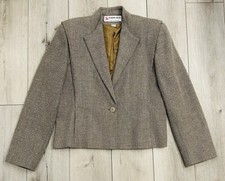 70  s Vintage Peabody House Wool Tweed Blazer SZ 13/14 Made In Romania