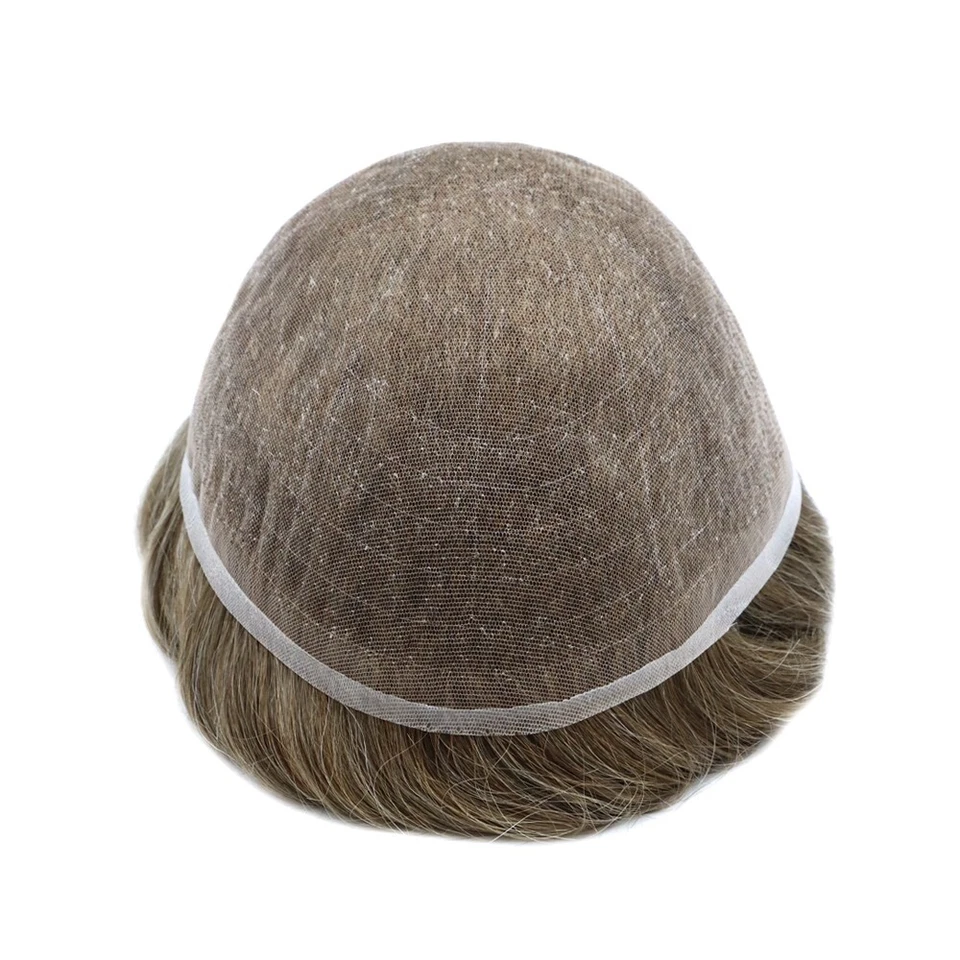 Sistema completo de reemplazo de cabello humano de encaje francés para hombres Foto 3 de 4