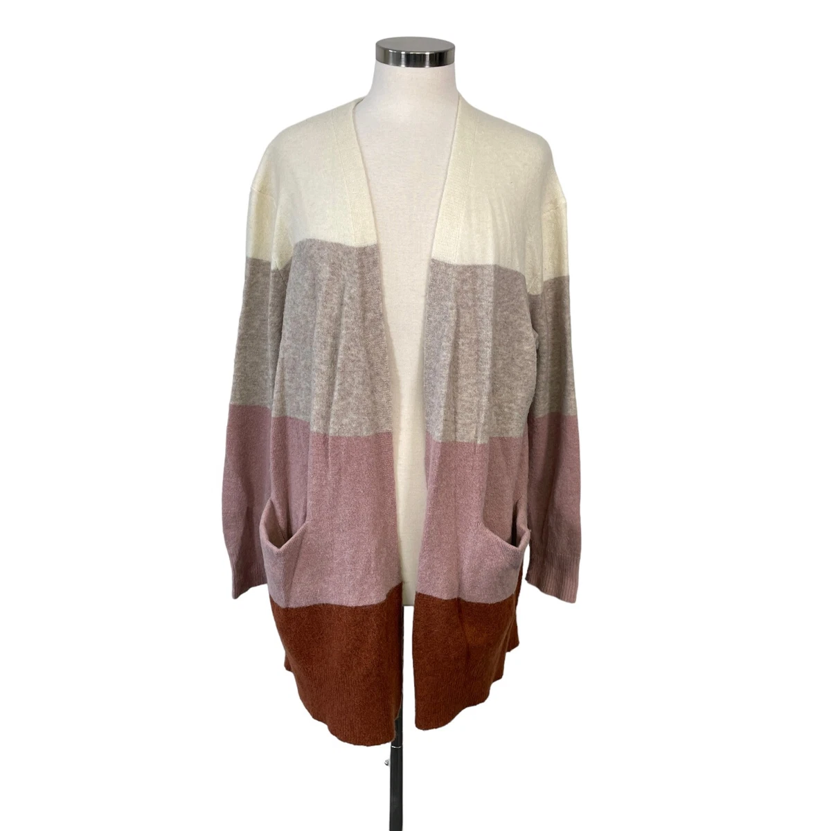 Madewell Women s Medium Cream Gray Pink Ryder Stripe Cardigan