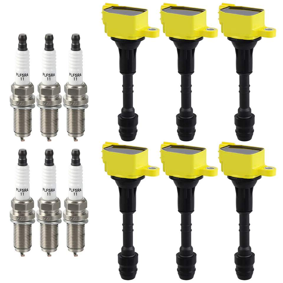 Paquete de 6 bobinas de encendido y bujías de platino para Nissan Frontier Xterra 2005-2011 Foto 2 de 4