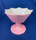 Hull Pottery Bubble Gum Pink & White Interior Pedestal Planter # 156 Candy Dish