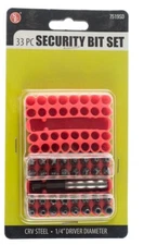 Sona Enterprises 33Pc Security Bit & Magnetic Extension Set with case ~ 7519SD