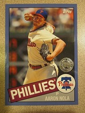 2020 TOPPS 85TB-34 AARON NOLA 1985 RETRO 35TH ANNIVERSARY BLUE PARALLEL PHILLIES