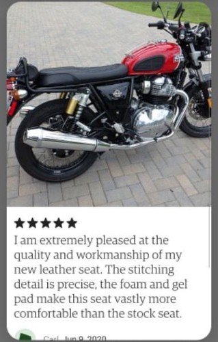 Royal Enfield (Real Leather) Kustom SEAT for INTERCEPTOR, Continental RE650 - Picture 22 of 56