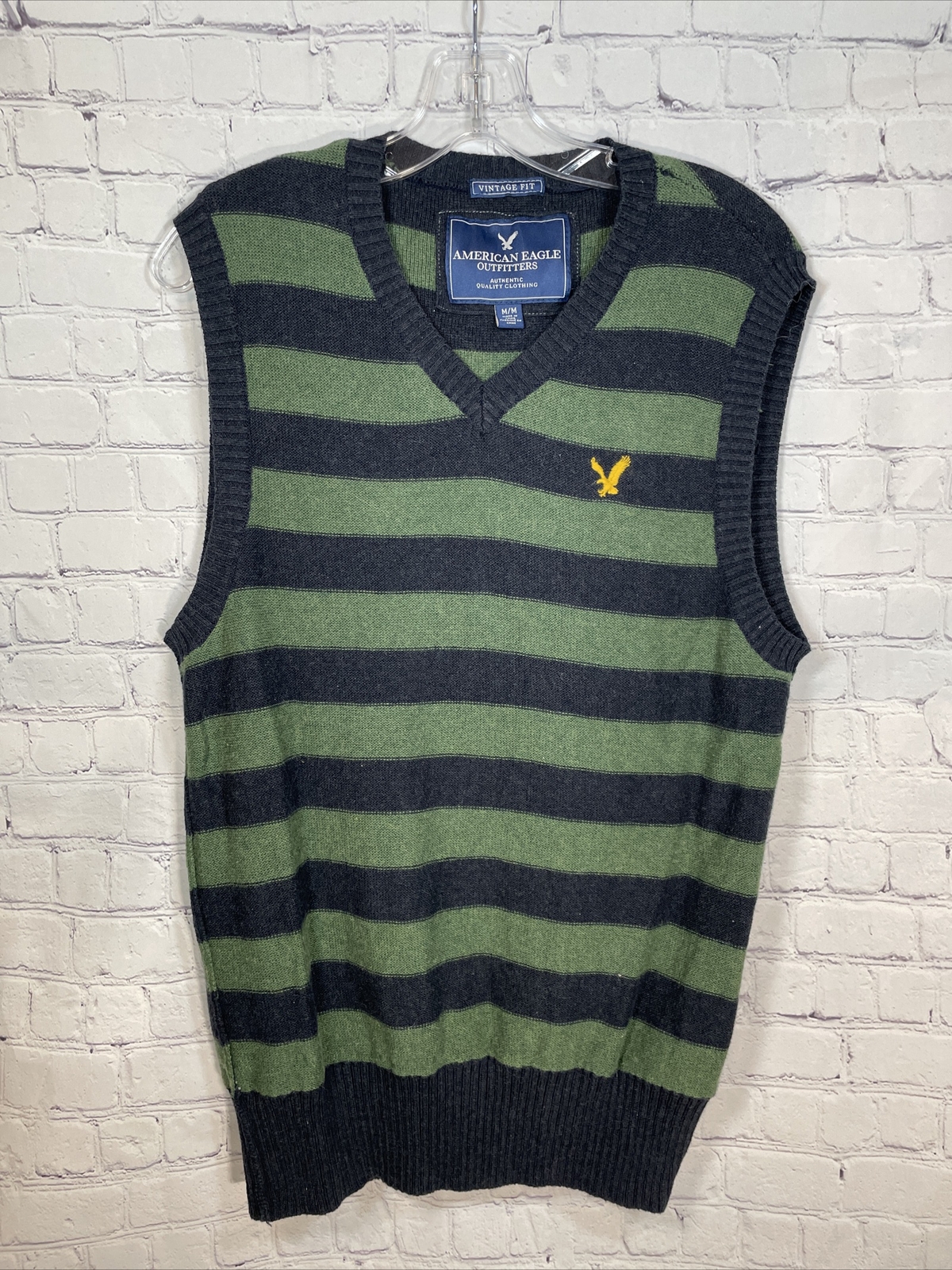 American Eagle Outfitters Sweater Vest Adult Medium Blue Green Striped Mens  M | eBay