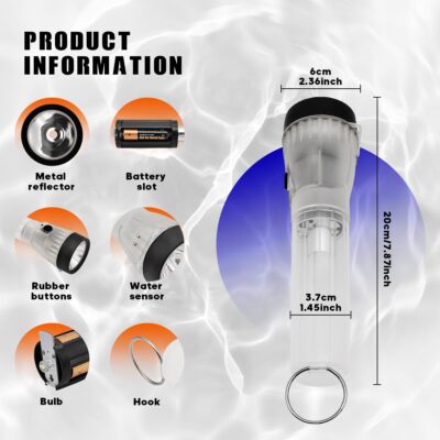 2x Mini lampe de poche d'urgence USB portable avec une batterie intég