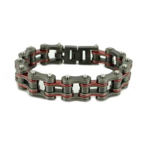 Stainless Steel Motorcycle Bike Chain Bracelet Firefighter Gunmetal 162 - Picture 1 of 1